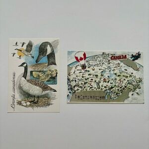 Vintage Canadian Goose and Map Postcard Lot